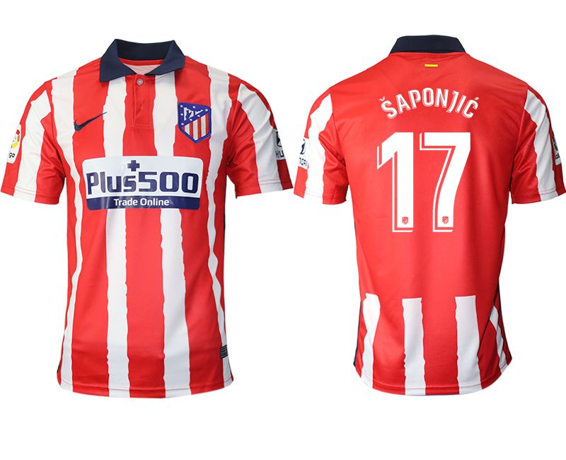 Men 2020-2021 club Atletico Madrid home aaa version #17 red Soccer Jerseys